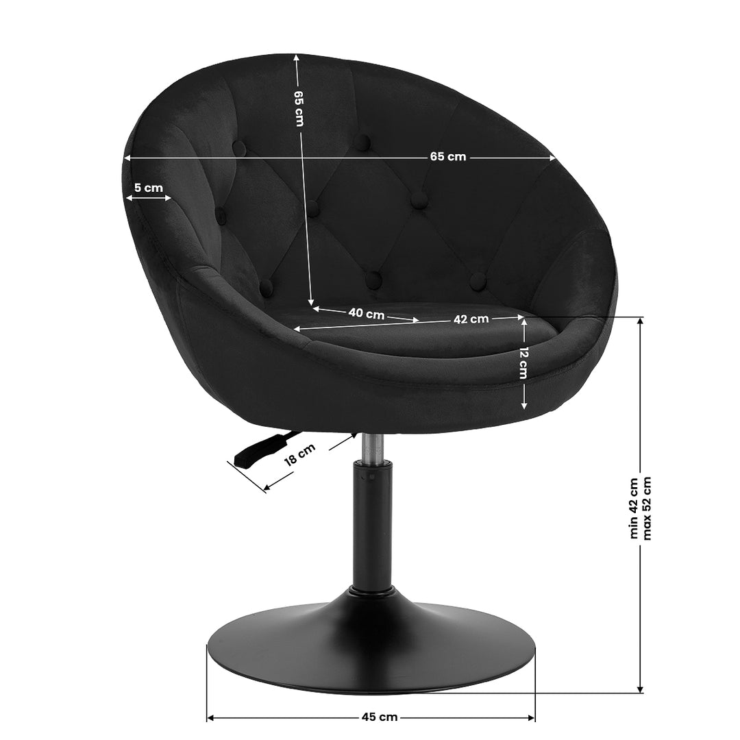 Draaistoel 4Rico QS-BL12B Zwart - afbeelding 9