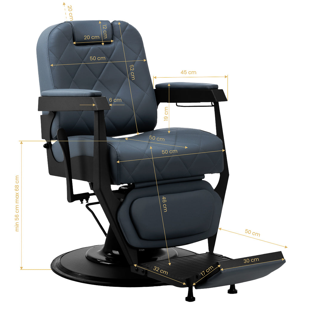 Barberstoel Gabbiano Bruno Blauw-Zwart - afbeelding 18