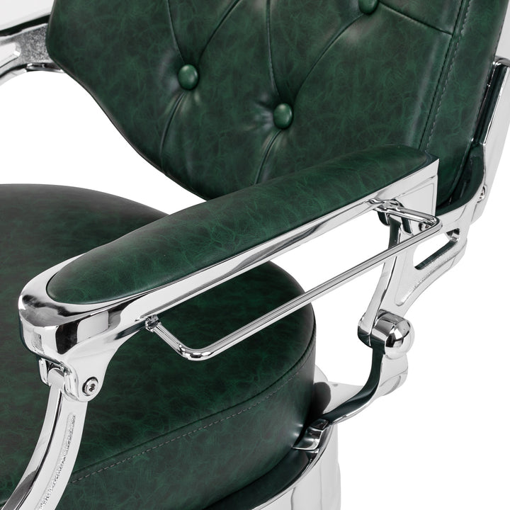 Barberstoel Gabbiano President Groen-Chrome - afbeelding 14