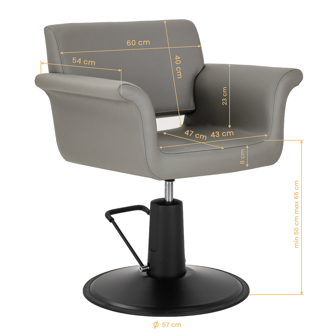 Kappersstoel Gabbiano Lucca Grijs-Zwart - afbeelding 9