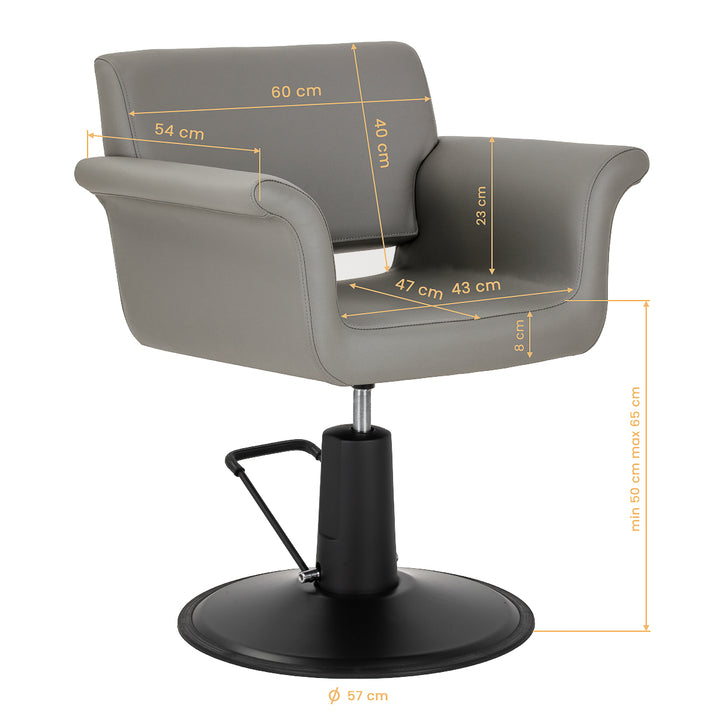 Kappersstoel Gabbiano Lucca Grijs-Zwart - afbeelding 9