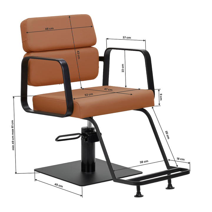 Kappersstoel Gabbiano Porto Zwart-Oranje - afbeelding 8