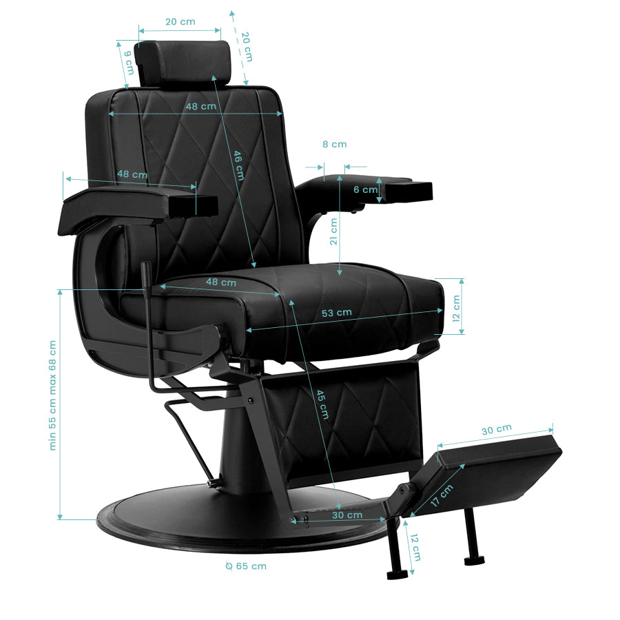 Barberstoel Hair System BM88066B Zwart-Zwart - afbeelding 16