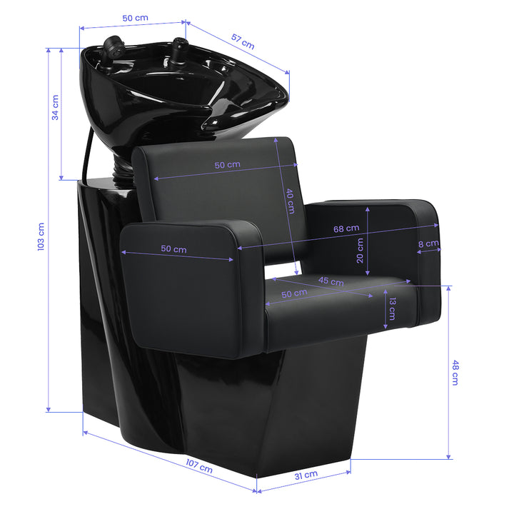 Wasunit Gabbiano Bilbao Zwart - afbeelding 10