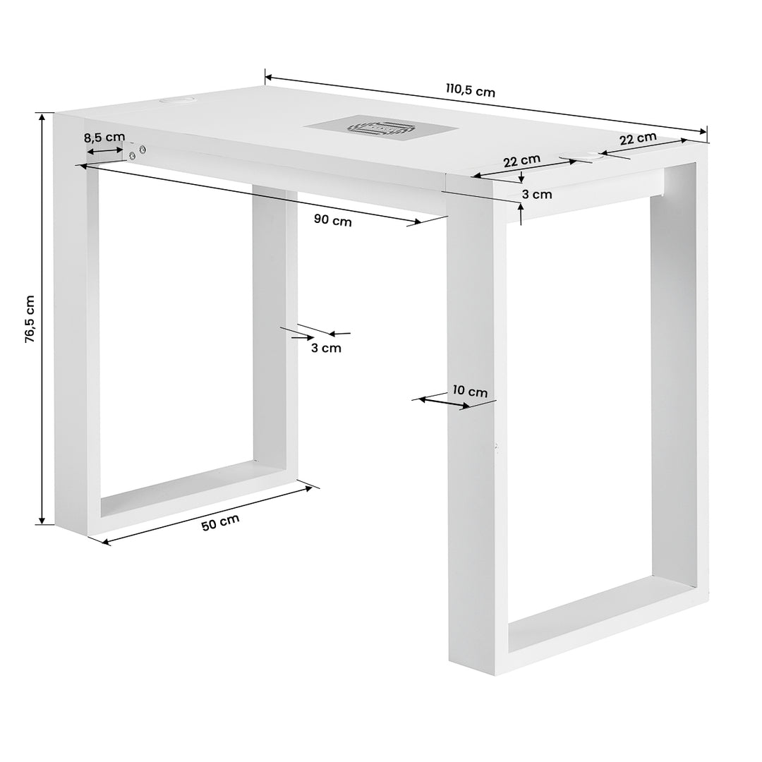 Manicure Tafel G031 Wit met Afzuiging - afbeelding 10