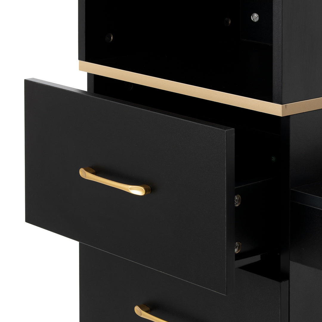 Kaptafel Kapperssalon Gabbiano Totem Zwart-Goud - afbeelding 8