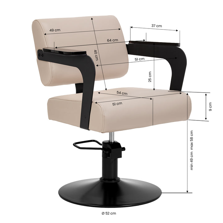 Kappersstoel Hair System Jet Latte Beige - afbeelding 9