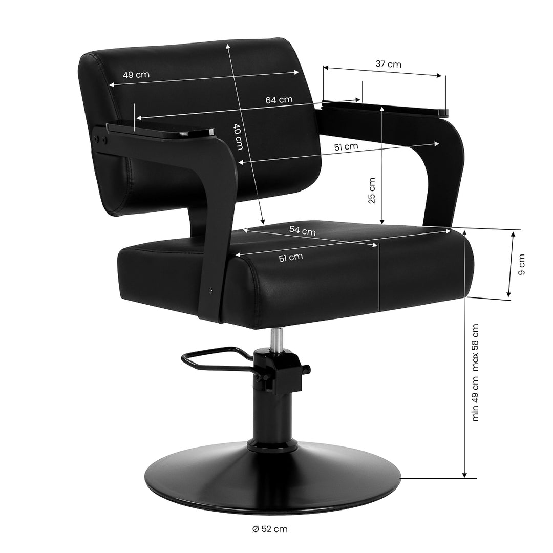 Kappersstoel Hair System Jet Noir Zwart - afbeelding 8