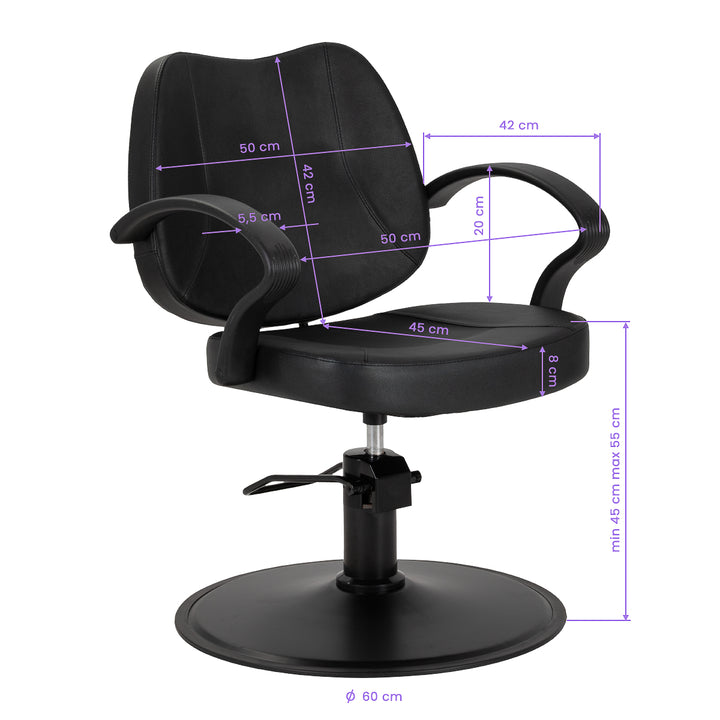 Kappersstoel Hair System S20 Zwart - afbeelding 10