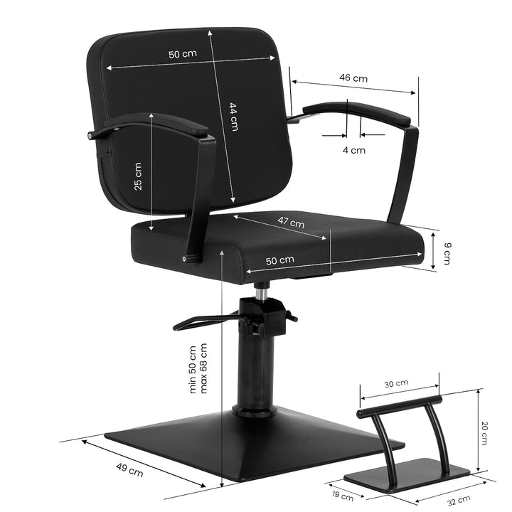 Kappersstoel Hair System Edge Noir Zwart - afbeelding 10