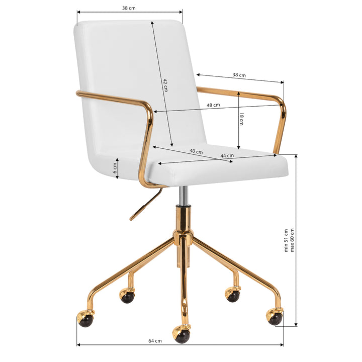 Salonstoel met Armleuningen QS-OF211G Goud-Crème - afbeelding 9