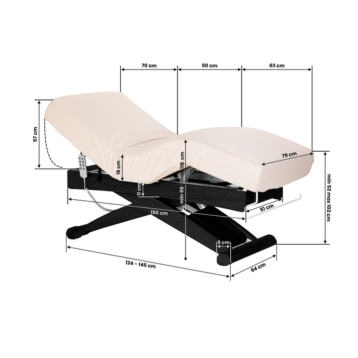 Massagetafel Elektrisch Sillon Siesta Crème-Zwart - afbeelding 20