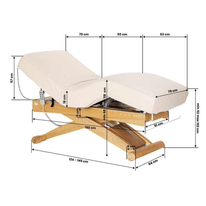 Sähköinen hierontapöytä Sillon Siesta - kerma-vaaleanruskea - kuva 19