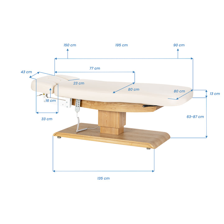 Massagetafel Elektrisch Sillon Relax Crème-Lichtbruin - afbeelding 20