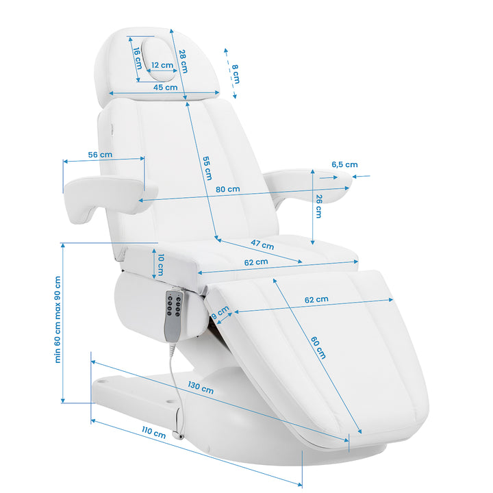 Behandelstoel Elektrisch Azzurro Lux 4 Motoren Wit - afbeelding 18
