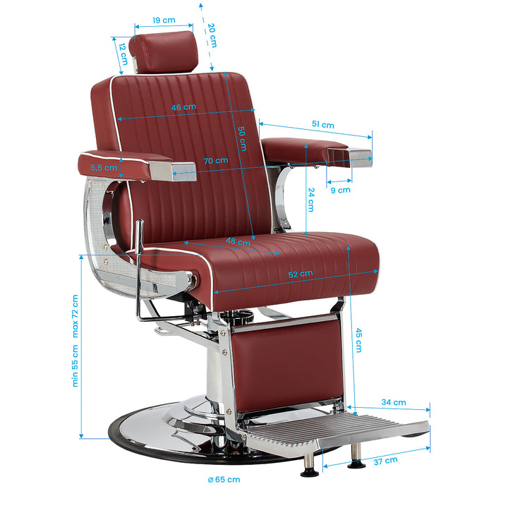 Barberstoel Gabbiano Visionerio Rood - afbeelding 18