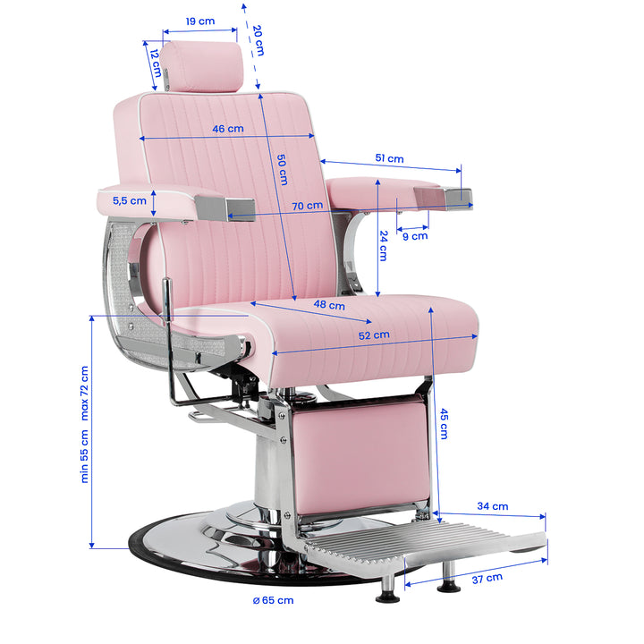 Barberstoel Gabbiano Visionerio Roze - afbeelding 17