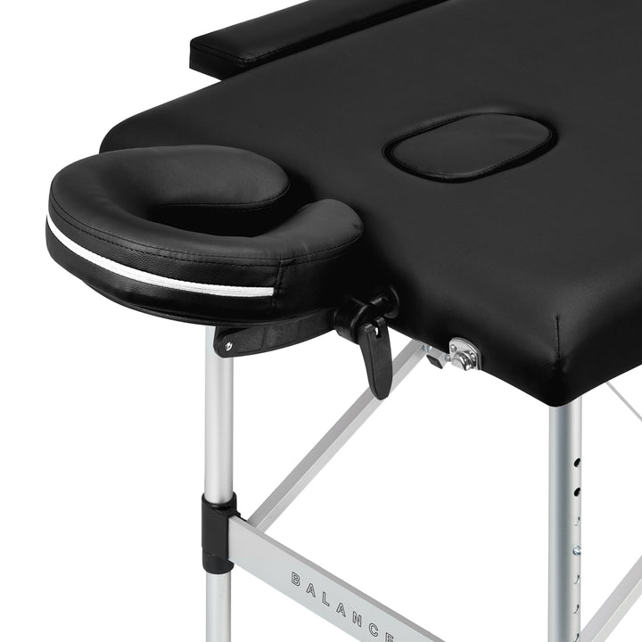 Kokoontaitettava hierontapöytä Balance, 2 vyöhykettä - musta