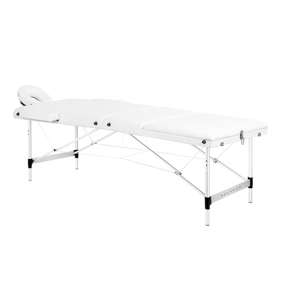 Kokoontaitettava hierontapöytä Balance, 3 osiota - valkoinen