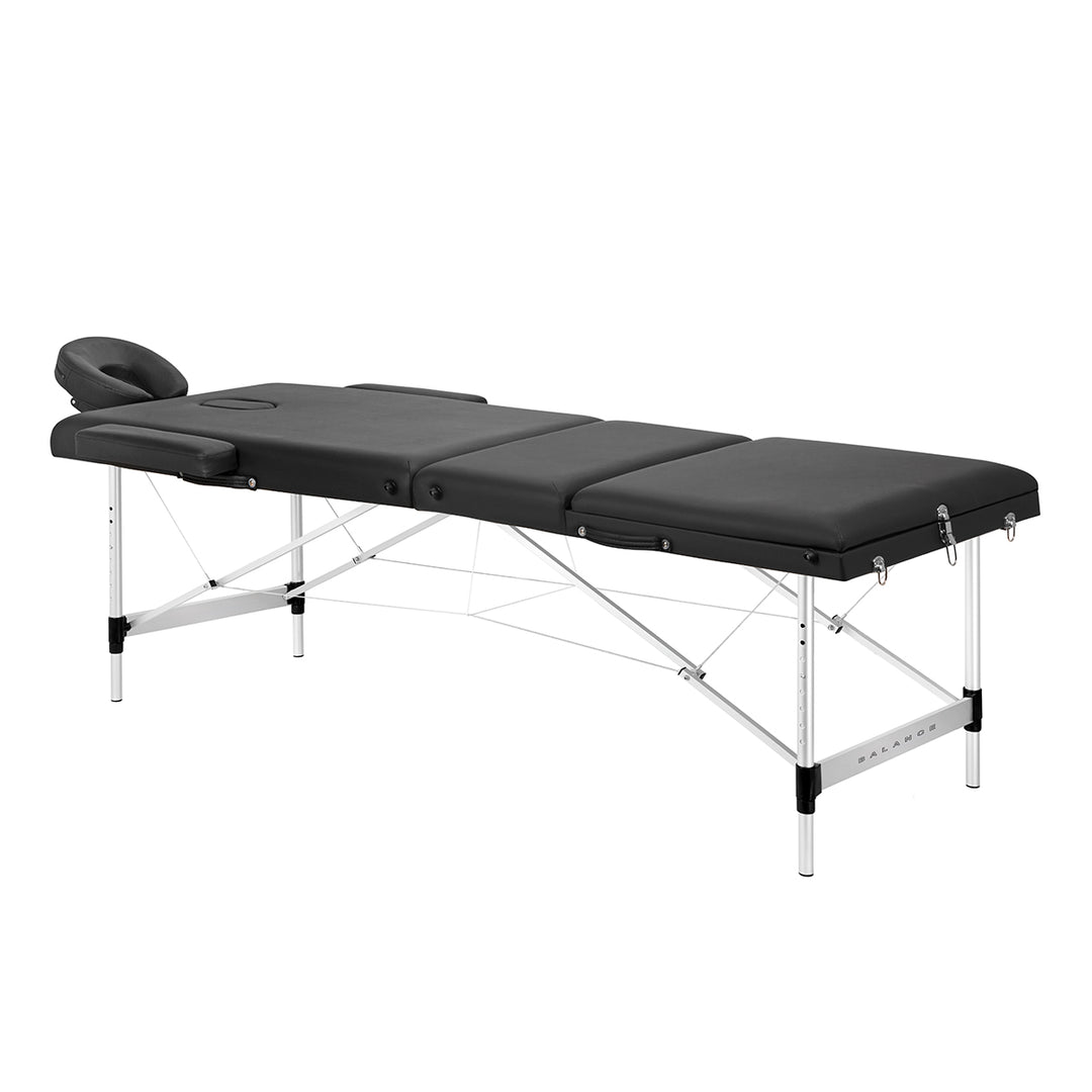 Kokoontaitettava hierontapöytä Balance, 3 osiota - musta