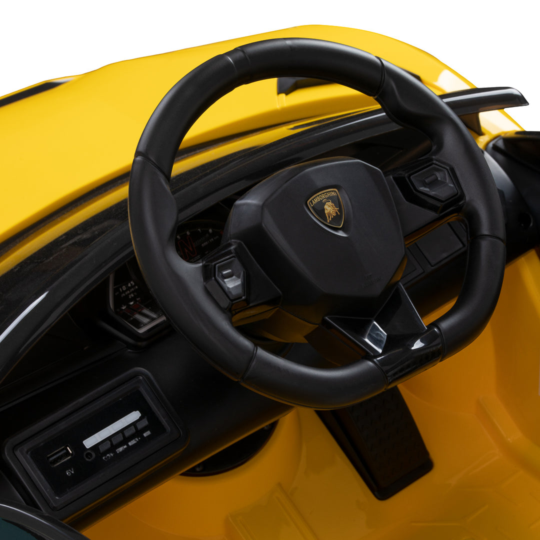 Kinderkappersstoel Auto Lamborghini Geel - afbeelding 6
