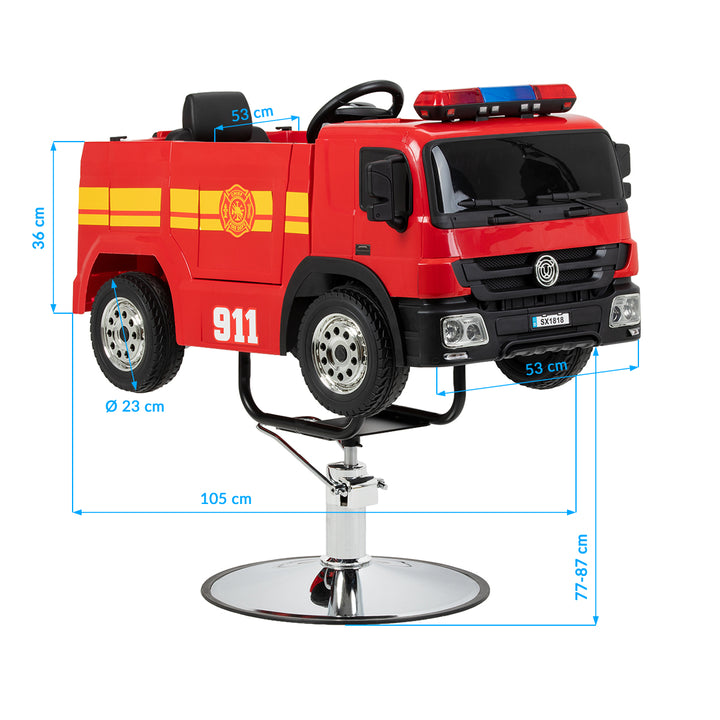 Kinderkappersstoel Brandweer Rood - afbeelding 15