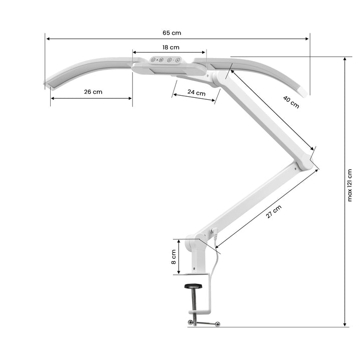 LED Lamp met Klem en Instelbare Kleur- en Lichtintensiteit Glow L05 Wit - afbeelding 9