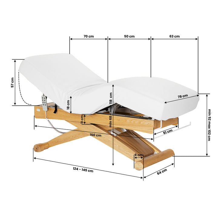 Massagetafel Elektrisch Sillon Siesta Wit-Lichtbruin - afbeelding 19
