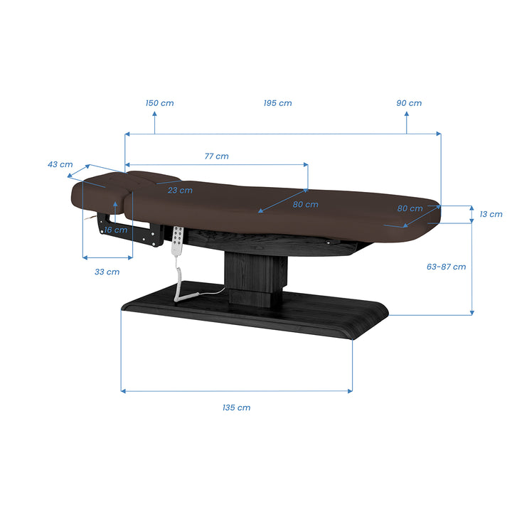 Massagetafel Elektrisch Sillon Relax Donkerbruin-Zwart - afbeelding 20