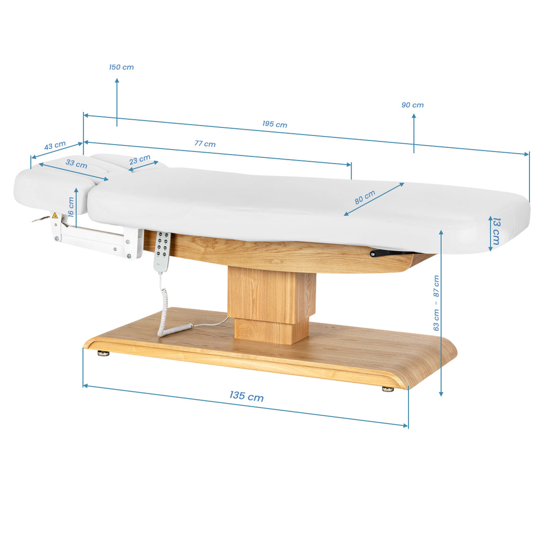Massagetafel Elektrisch Sillon Relax Wit-Lichtbruin - afbeelding 20