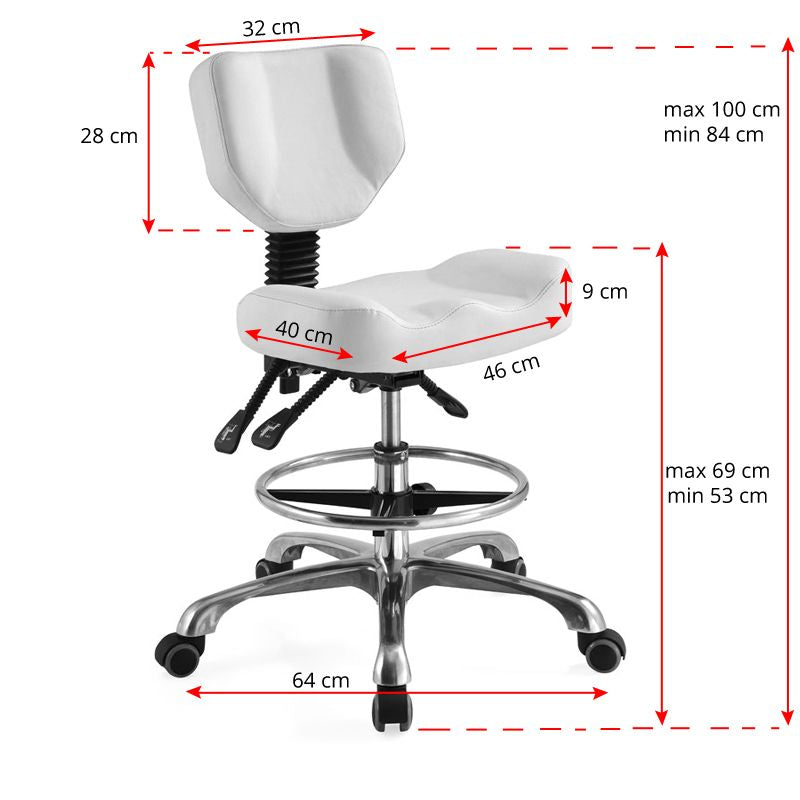 Tabouret Verstelbaar A-4299 Wit - afbeelding 2