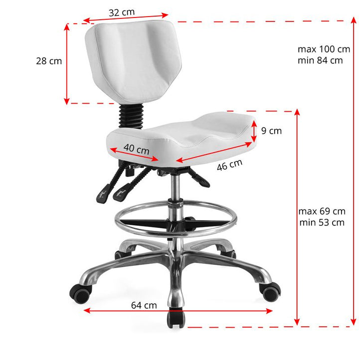 Tabouret Verstelbaar A-4299 Wit - afbeelding 2