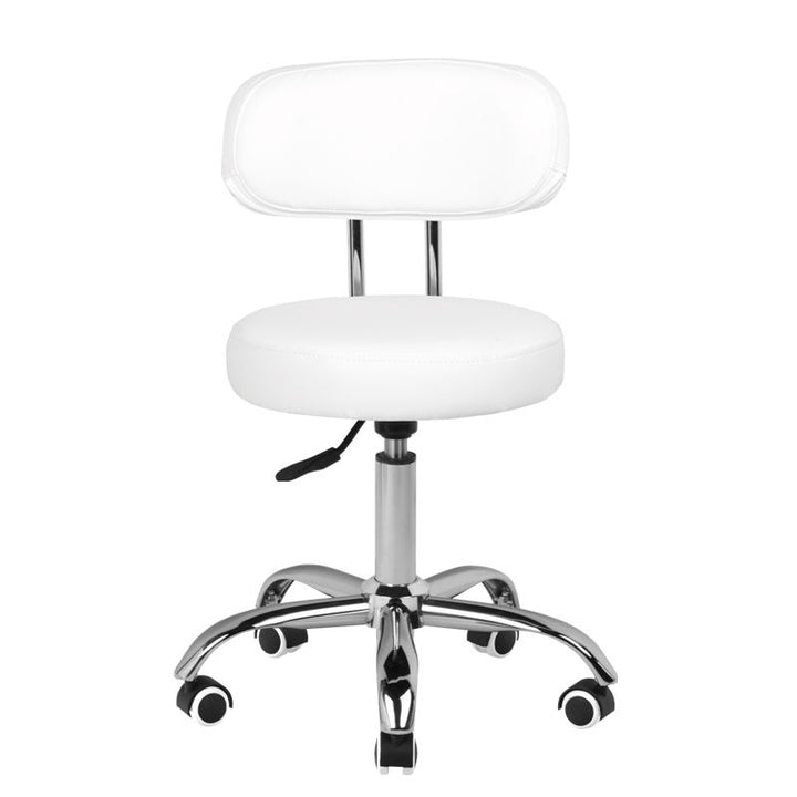 Tabouret Verstelbaar Eco Leder A-007 Wit - afbeelding 2