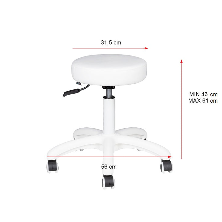 Tabouret Verstelbaar Eco Leder AM-303-2 Wit - afbeelding 4
