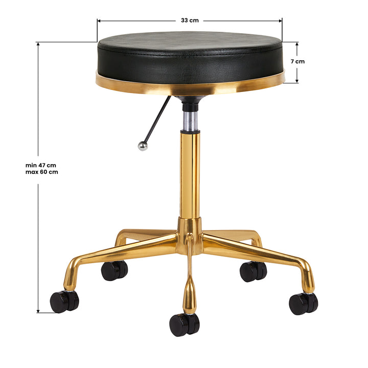 Tabouret Verstelbaar H4 Goud-Zwart - afbeelding 3