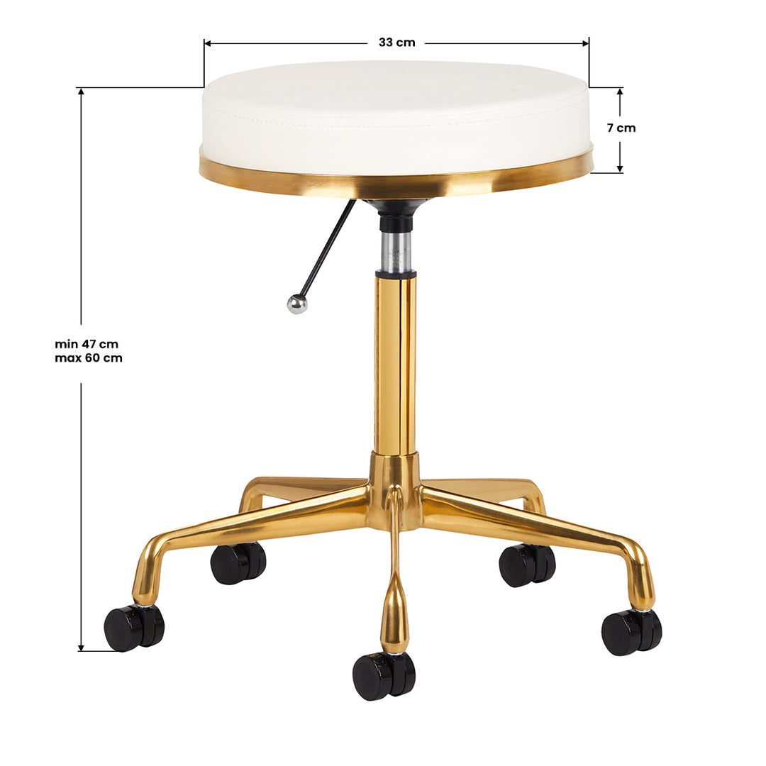 Tabouret Verstelbaar H4 Goud-Wit - afbeelding 3