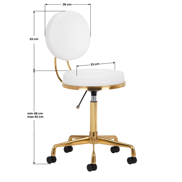 Tabouret Verstelbaar H5 Goud-Wit - afbeelding 6