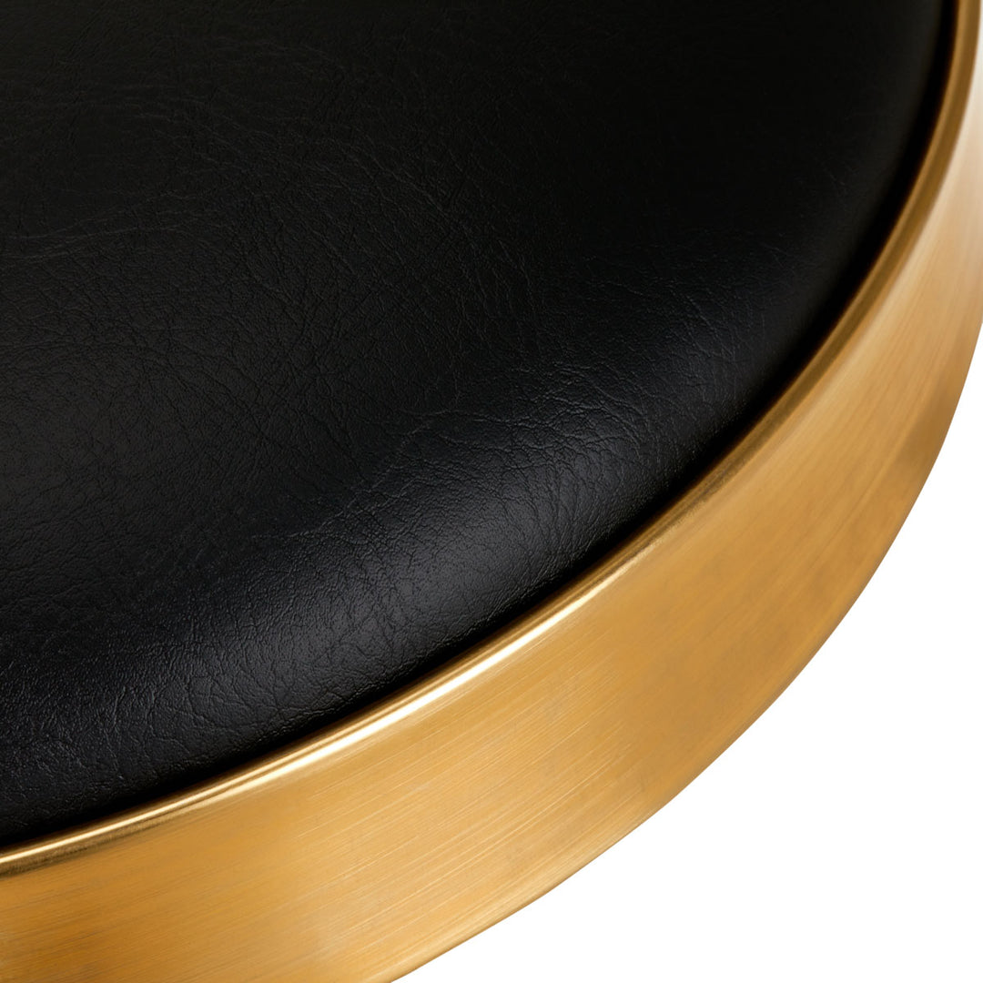 Tabouret Verstelbaar Eco Leder H7 Goud-Zwart - afbeelding 2