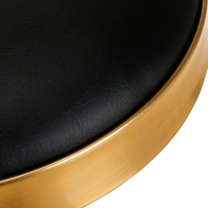 Tabouret Verstelbaar Eco Leder H7 Goud-Zwart - afbeelding 2