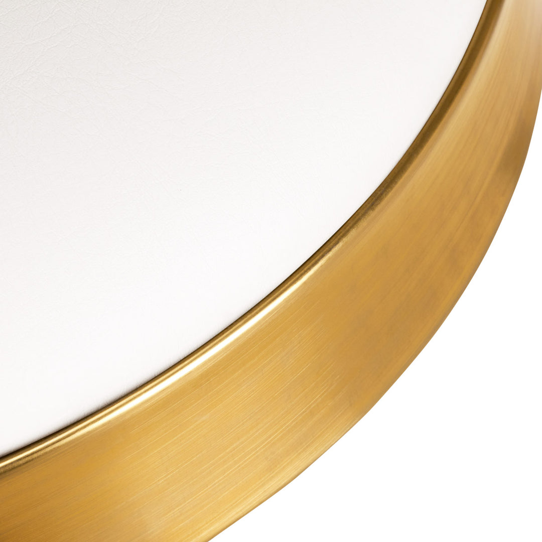 Tabouret Verstelbaar Eco Leder H7 Goud-Wit - afbeelding 2