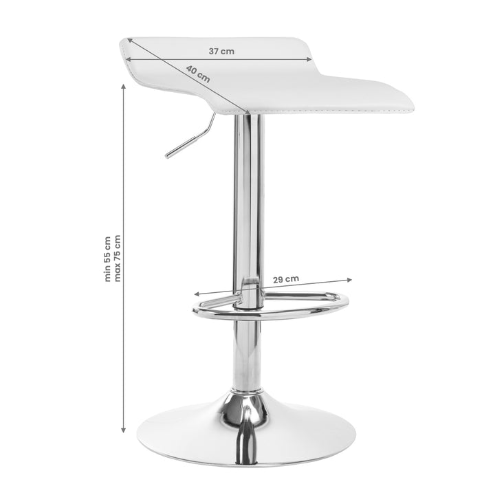 Barkruk met Rugleuning Verstelbaar QS-B08 Wit - afbeelding 6