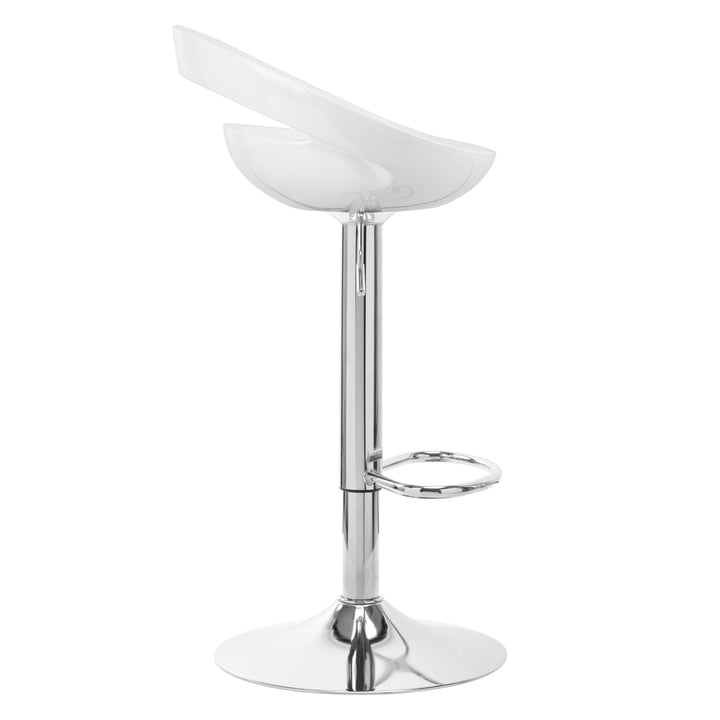 Barkruk met Rugleuning Verstelbaar QS-B01 Wit - afbeelding 2