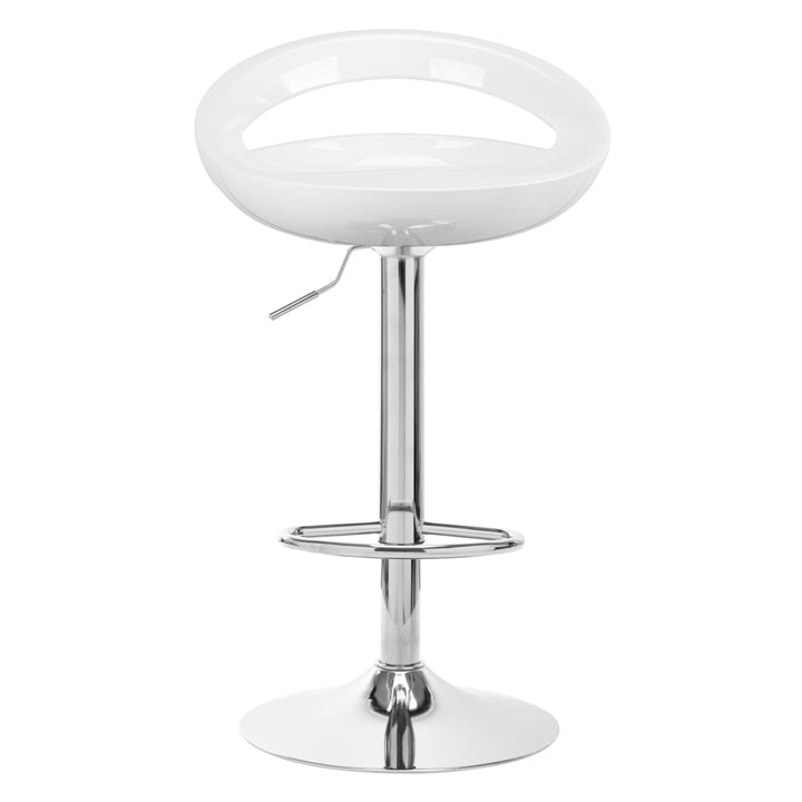 Barkruk met Rugleuning Verstelbaar QS-B01 Wit - afbeelding 3
