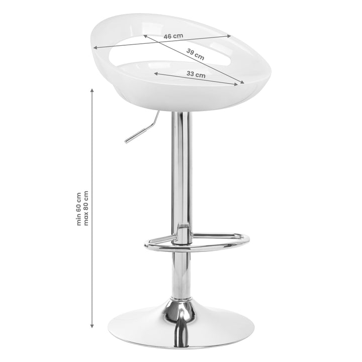 Barkruk met Rugleuning Verstelbaar QS-B01 Wit - afbeelding 6