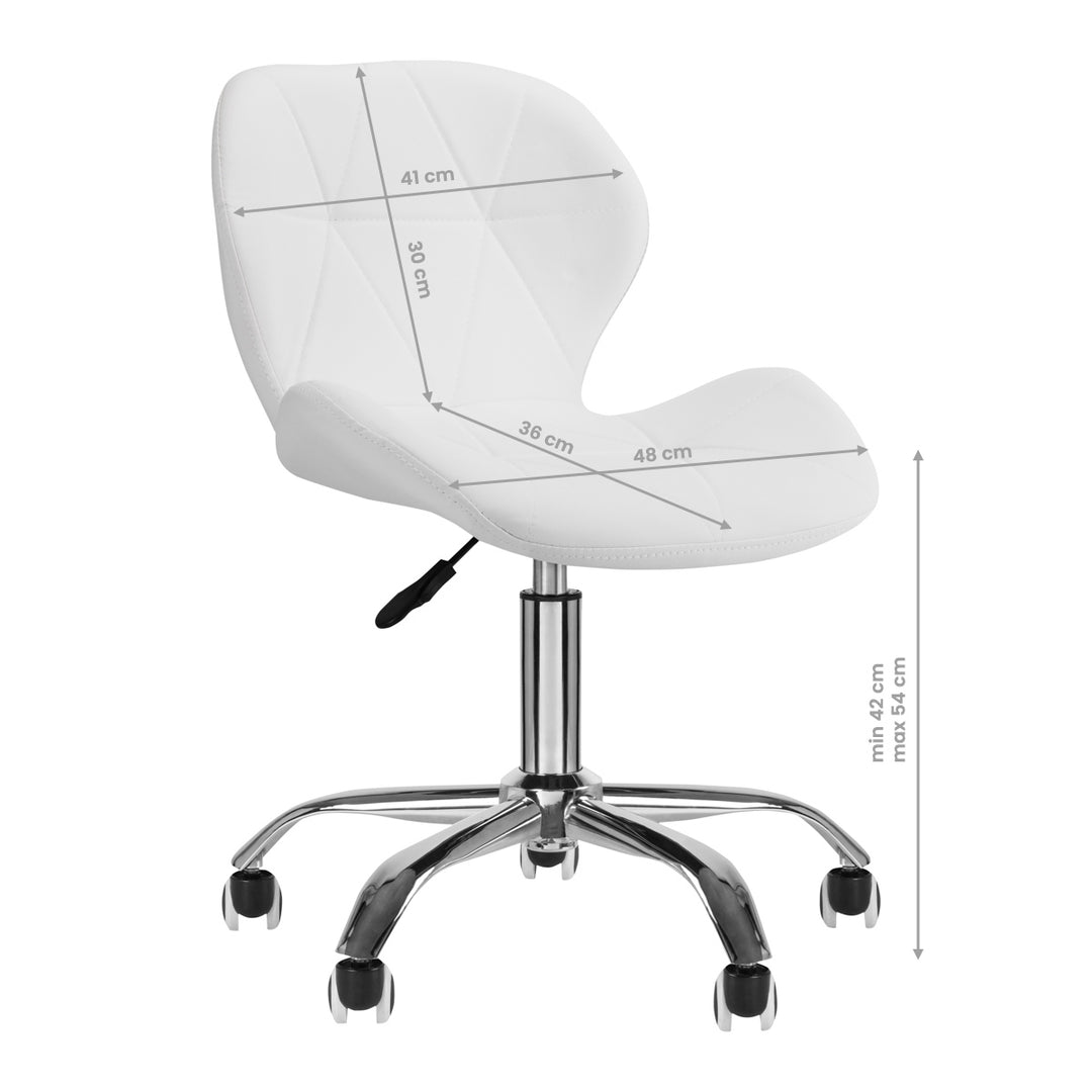 Salonstoel met Wielen Verstelbaar 4Rico QS-06 Wit - afbeelding 6
