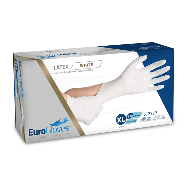 Lateksikäsineet EuroGloves - valkoinen