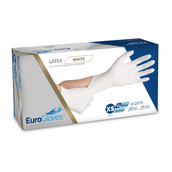 Lateksikäsineet EuroGloves - valkoinen