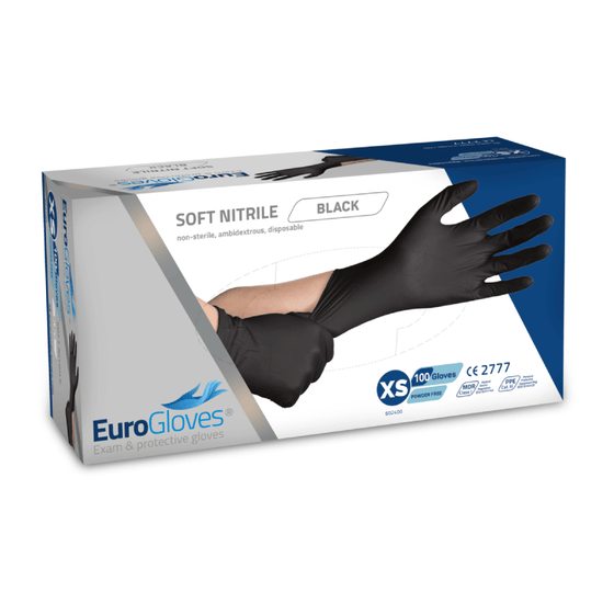 Nitriilikäsineet EuroGloves Soft-Nitrile - musta