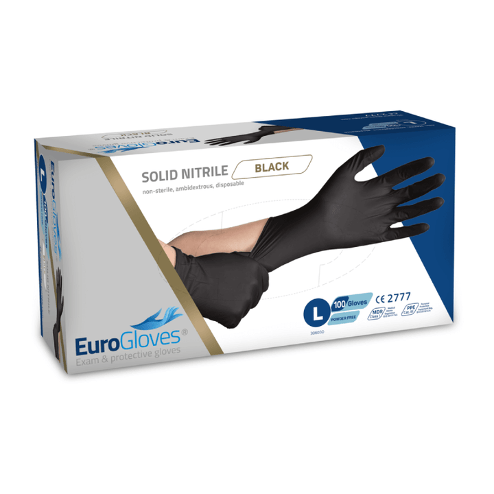Nitriilikäsineet EuroGloves Solid-Nitrile - musta
