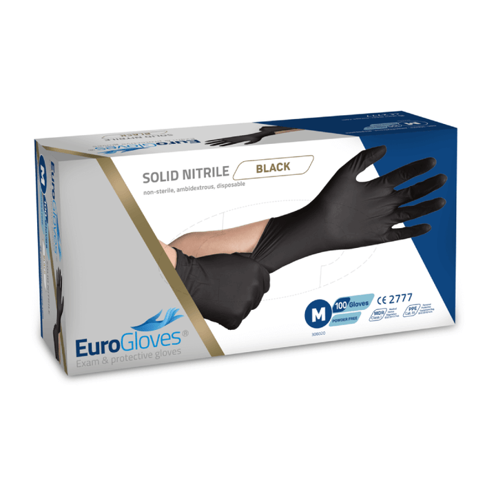 Nitriilikäsineet EuroGloves Solid-Nitrile - musta
